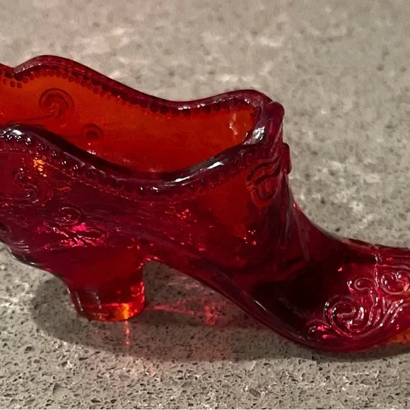 Fenton Ruby Red Glass Slipper - Picture 8 of 8